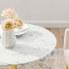 Modway EEI-4548-GLD-WHI Verne 28" Artificial Marble Dining Table - Gold/White