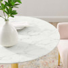 Modway EEI-4549-GLD-WHI Verne 35" Artificial Marble Dining Table - Gold/White