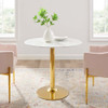 Modway EEI-4549-GLD-WHI Verne 35" Artificial Marble Dining Table - Gold/White
