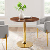 Modway EEI-4550-GLD-WAL Verne 35" Dining Table - Gold/Walnut