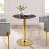 Modway EEI-4551-GLD-CHE Verne 28" Dining Table - Gold/Cherry Walnut