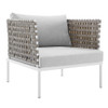 Modway EEI-4685-TAN-SET Harmony 3-Piece  Sunbrella® Basket Weave Outdoor Patio Aluminum Seating Set