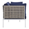 Modway EEI-4689-TAN-SET Harmony 4-Piece  Sunbrella® Basket Weave Outdoor Patio Aluminum Seating Set