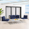 Modway EEI-4689-TAN-SET Harmony 4-Piece  Sunbrella® Basket Weave Outdoor Patio Aluminum Seating Set
