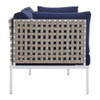 Modway EEI-4693-TAN-SET Harmony 5-Piece  Sunbrella® Basket Weave Outdoor Patio Aluminum Seating Set