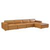 Modway EEI-4711-TAN Restore 5-Piece Vegan Leather Sectional Sofa - Tan