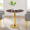 Modway EEI-4738-GLD-CHE Verne 35" Dining Table - Gold/Cherry Walnut