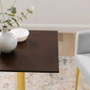 Modway EEI-4740-GLD-CHE Verne 24" Square Dining Table - Gold/Cherry Walnut