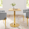 Modway EEI-4741-GLD-NAT Verne 24" Square Dining Table - Gold/Natural