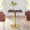 Modway EEI-4742-GLD-CHE Verne 28" Square Dining Table - Gold/Cherry Walnut