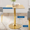 Modway EEI-4743-GLD-NAT Verne 28" Square Dining Table - Gold/Natural