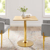 Modway EEI-4743-GLD-NAT Verne 28" Square Dining Table - Gold/Natural
