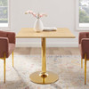 Modway EEI-4745-GLD-NAT Verne 35" Square Dining Table - Gold/Natural