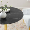 Modway EEI-4747-GLD-BLK Verne 35" Artificial Marble Dining Table - Gold/Black