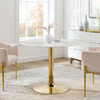 Modway EEI-4749-GLD-WHI Verne 40" Artificial Marble Dining Table - Gold/White