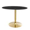 Modway EEI-4758-GLD-BLK Verne 42" Artificial Marble Dining Table - Gold/Black