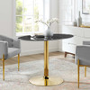 Modway EEI-4758-GLD-BLK Verne 42" Artificial Marble Dining Table - Gold/Black