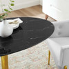 Modway EEI-4759-GLD-BLK Verne 48" Artificial Marble Dining Table - Gold/Black
