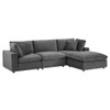 Modway EEI-4818 Commix Down Filled Overstuffed Performance Velvet 4-Piece Sectional Sofa