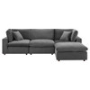 Modway EEI-4818 Commix Down Filled Overstuffed Performance Velvet 4-Piece Sectional Sofa