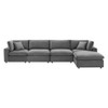 Modway EEI-4820 Commix Down Filled Overstuffed Performance Velvet 5-Piece Sectional Sofa