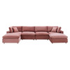 Modway EEI-4821 Commix Down Filled Overstuffed Performance Velvet 6-Piece Sectional Sofa