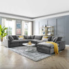 Modway EEI-4825 Commix Down Filled Overstuffed Performance Velvet 7-Piece Sectional Sofa