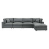Modway EEI-4917 Commix Down Filled Overstuffed Vegan Leather 5-Piece Sectional Sofa