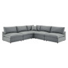 Modway EEI-4919 Commix Down Filled Overstuffed Vegan Leather 5-Piece Sectional Sofa