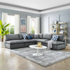 Modway EEI-4919 Commix Down Filled Overstuffed Vegan Leather 5-Piece Sectional Sofa