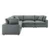 Modway EEI-4920 Commix Down Filled Overstuffed Vegan Leather 5-Piece Sectional Sofa