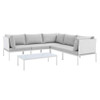 Modway EEI-4928-WHI-SET Harmony 6-Piece  Sunbrella® Outdoor Patio Aluminum Sectional Sofa Set