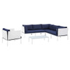 Modway EEI-4936-WHI-SET Harmony 7-Piece  Sunbrella® Outdoor Patio Aluminum Sectional Sofa Set