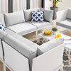 Modway EEI-4936-WHI-SET Harmony 7-Piece  Sunbrella® Outdoor Patio Aluminum Sectional Sofa Set