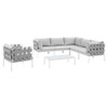 Modway EEI-4937-GRY-SET Harmony 7-Piece  Sunbrella® Outdoor Patio Aluminum Sectional Sofa Set