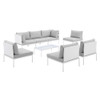 Modway EEI-4940-WHI-SET Harmony 8-Piece  Sunbrella® Outdoor Patio Aluminum Sectional Sofa Set