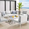Modway EEI-4940-WHI-SET Harmony 8-Piece  Sunbrella® Outdoor Patio Aluminum Sectional Sofa Set