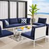 Modway EEI-4940-WHI-SET Harmony 8-Piece  Sunbrella® Outdoor Patio Aluminum Sectional Sofa Set