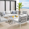 Modway EEI-4941-GRY-SET Harmony 8-Piece  Sunbrella® Outdoor Patio All Mesh Sectional Sofa Set
