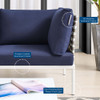 Modway EEI-4943-TAN-SET Harmony 8-Piece  Sunbrella® Basket Weave Outdoor Patio Aluminum Sectional Sofa Set
