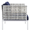 Modway EEI-4946-TAU-SET Harmony 8-Piece  Sunbrella® Basket Weave Outdoor Patio Aluminum Seating Set