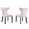 Modway EEI-5008 Curve Performance Velvet Dining Chairs - Set of 2