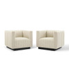 Modway EEI-5045 Conjure Tufted Armchair Upholstered Fabric Set of 2