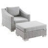 Modway EEI-5090 Conway Outdoor Patio Wicker Rattan 2-Piece Armchair and Ottoman Set