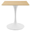 Modway EEI-5164-WHI-NAT Lippa 28" Square Dining Table - White/Natural