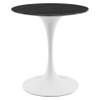 Modway EEI-5167-WHI-BLK Lippa 28" Artificial Marble Dining Table - White/Black