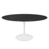 Modway EEI-5184-WHI-BLK Lippa 60" Artificial Marble Dining Table - White/Black