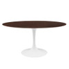 Modway EEI-5194-WHI-CHE Lippa 60" Oval Dining Table - White/Cherry Walnut