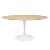 Modway EEI-5195-WHI-NAT Lippa 60" Oval Dining Table - White/Natural