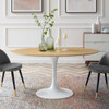 Modway EEI-5195-WHI-NAT Lippa 60" Oval Dining Table - White/Natural